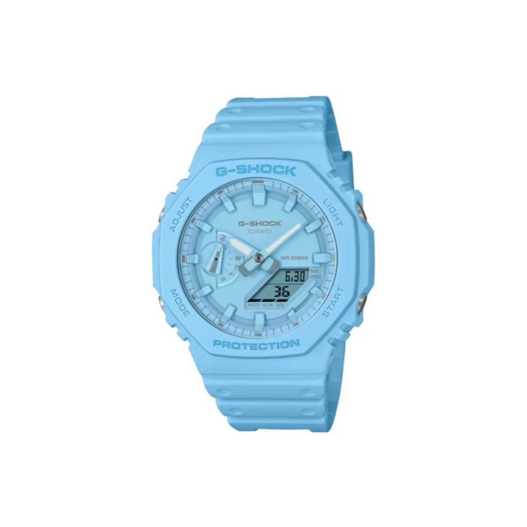 Casio Men Liquid Crystal,Analog Dual Display Series 44mm White Watch GA-2100SB-1A(Watch3--)