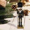 Stylish  Wooden Nutcracker Figure Ornament Lovely  Cartoon Chirstmas Soldier Decor Ornaments for Home Bedroom Living Room  Ofiic