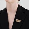 Women Alloy Brooch Pin, Wings Shape Lapel Badge with Sparkling Rhinestones, Brooch Versatile Accessory for Sweaters Collars Hats Bags Coats Scarves