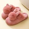 Rabbit Warm Cotton Slippers - Unisex Non-slip Korean Style, Perfect for Autumn/Winter