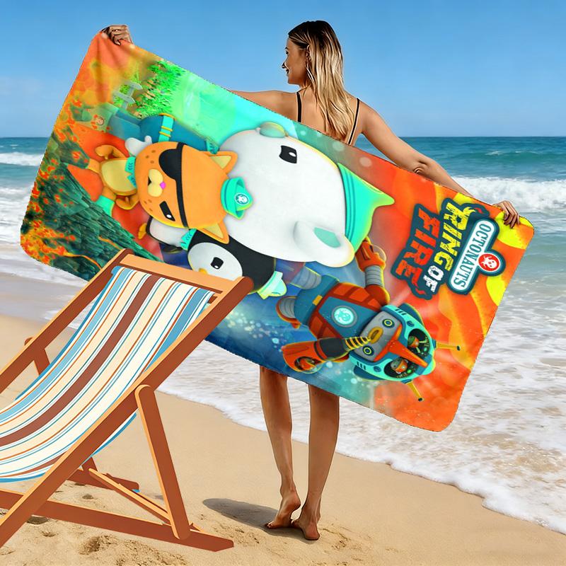 Octonauts Print Beach Towel, Large Soft Quick Dry Towel for Beach Camping Swimming