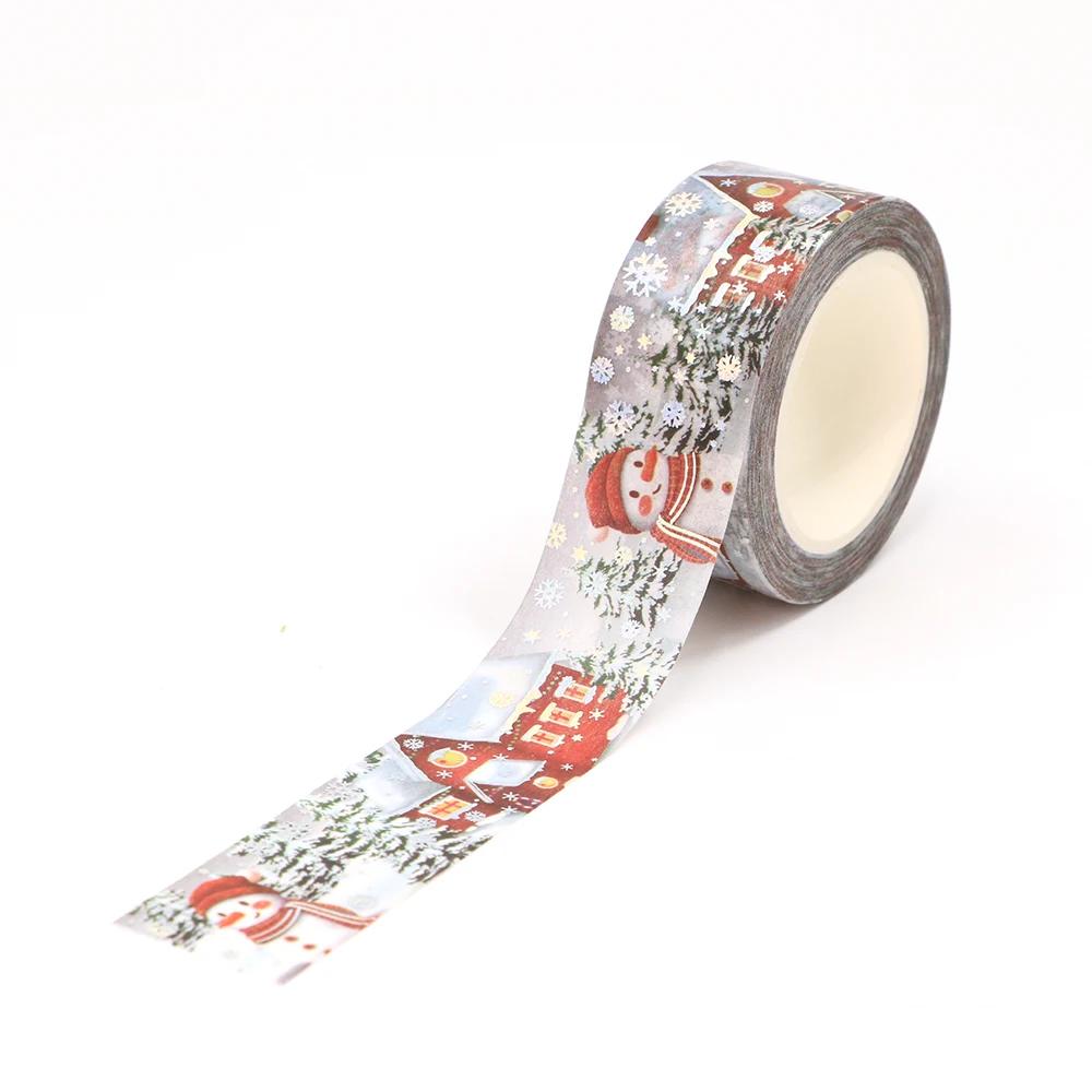 NEW 1X 10M Decor Christmas Houses Washi Tape Set for Scrapbooking Adhesive Masking Tape Cute Journaling Kawaii Papelaria