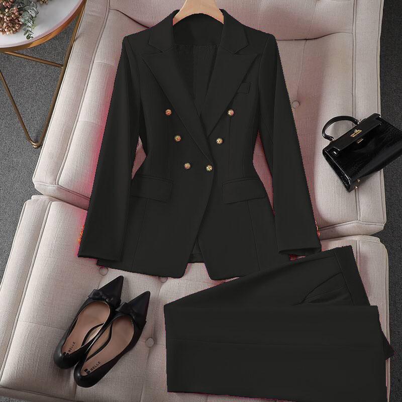 Completo Elegante da Donna per Primavera/Autunno: Completo due pezzi: Blazer Taglia Piccola + Pantaloni Monocolore