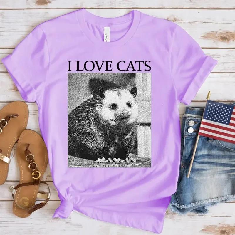 Opossum Women Tee Shirt Lady Print 90s Clothes Female T Women Top Short Sleeve Fashion Tshirt Summer Opossum Graphic Tshirts