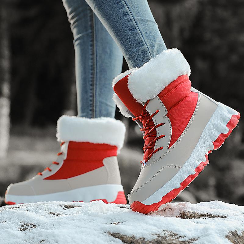 Women's Winter  Casual Snow Boots Warm Plush Outdoor Hiking Boots