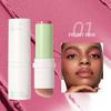 Cream Blush Stick With Brush, Smooth Texture, Long-lasting Color, 2-in-1 Multi-sided Blush, Suitable For Cheeks And Lips