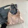 Korean Style Bowknot Faux Leather Bucket Bag for Women, Soft Single Shoulder Hobo Purse, Chic Casual Crossbody Handbag