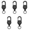 1/5pcs Retractable Heavy Duty Pull Reel Carabiner Strong Steel Wire Rope Buckle Spring Key Ring Outdoor Sporty attachment Keychain Tool