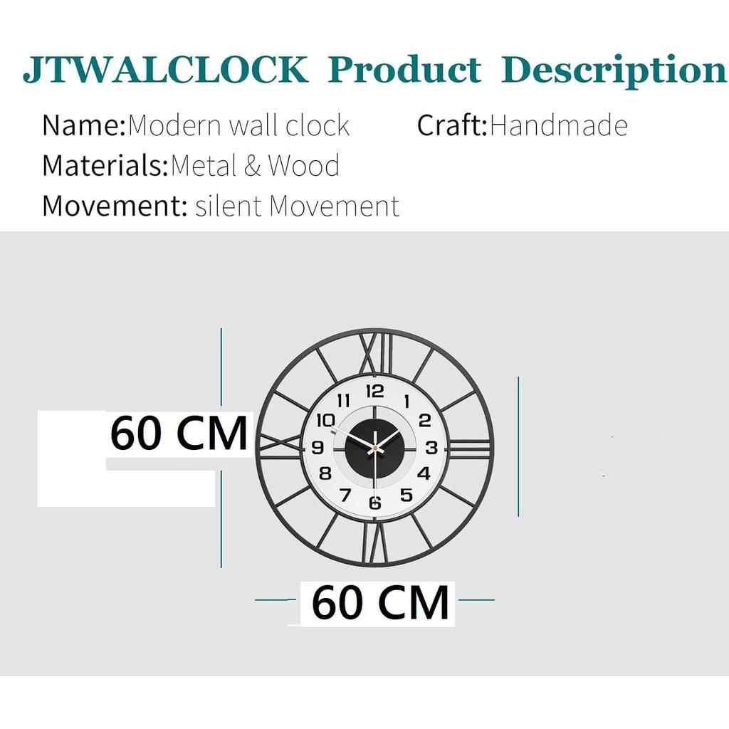 Uhr für Wohnzimmer, Schlafzimmer, Büro, Küche, Zuhause und Flur | Antike ausgefallene große moderne Wanduhr zur Heimdekoration ( 60 CM)