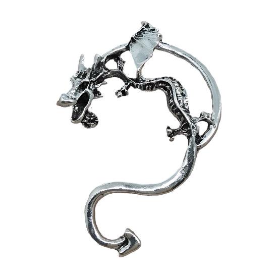 Retro Style Ear Cuff, Realistic Dragon Scale Design Ear Clip, Punk Style 3D Wings Claws Earring, Electroplated Ear Cuff for Daily Life Parties