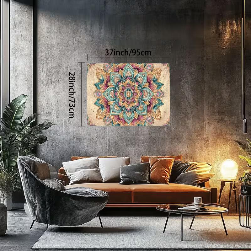 

2D Aesthetic Mandala Flower Tapestry, Vintage Bohemian Wall Art for Home Decor 47.2x31.5inch/120*80cm