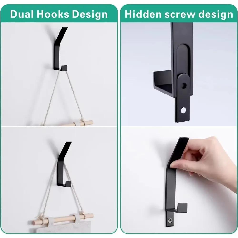 6pcs Bathroom Stainless Steel Towel Hook Self Adhesive Wall Coat Rack Key Holder Rack Towel Hooks Clothes Rack Hanging Hooks