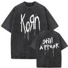 Korn Follow The Leader Album Vintage Washed Graphic Tee  Unisex Gothic NuMetal Unisexs Casual Oversized  Cotton TShirt