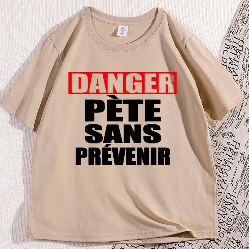 Danger Pete Sans Prevenir Sur Tshirt Men Women Casual Round Neck Cotton Short Sleeve Tshirt Y2K Streetwear Graphic Tee
