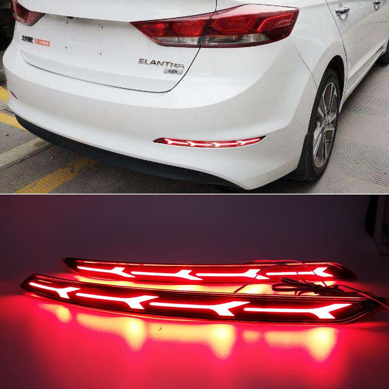For Hyundai Elantra 2016 2017 2018 2019 2020 Car LED Reflector Light Rear Light Brake Lamp Taillight Back Fog Light Warning