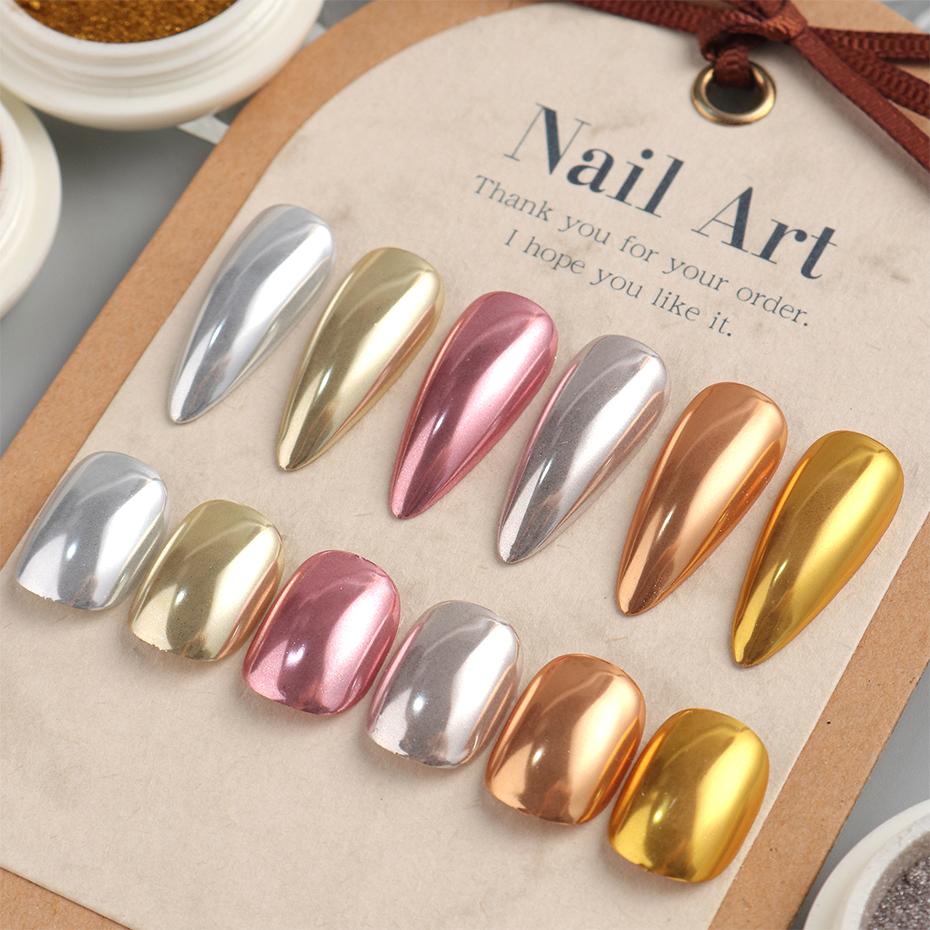 Xiaomi 6 Colors Mirror Chrome Nail Powder Metallic Silver Gold Pigment Dust Mirror Effect Nail Art Chrome Powder Manicure Decorations
