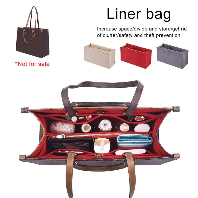 Large Capacity Tote Bag Organizer Makeup Storage Felt Insert Bag Organizer Custom Size Insert Bags for Toiletries Accessories