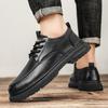 Handmade Leisure Men Shoes New Trendy Minimalist Work Shoes With Lace Up Middle-Aged Dad Formal Casual Business Leather Shoes