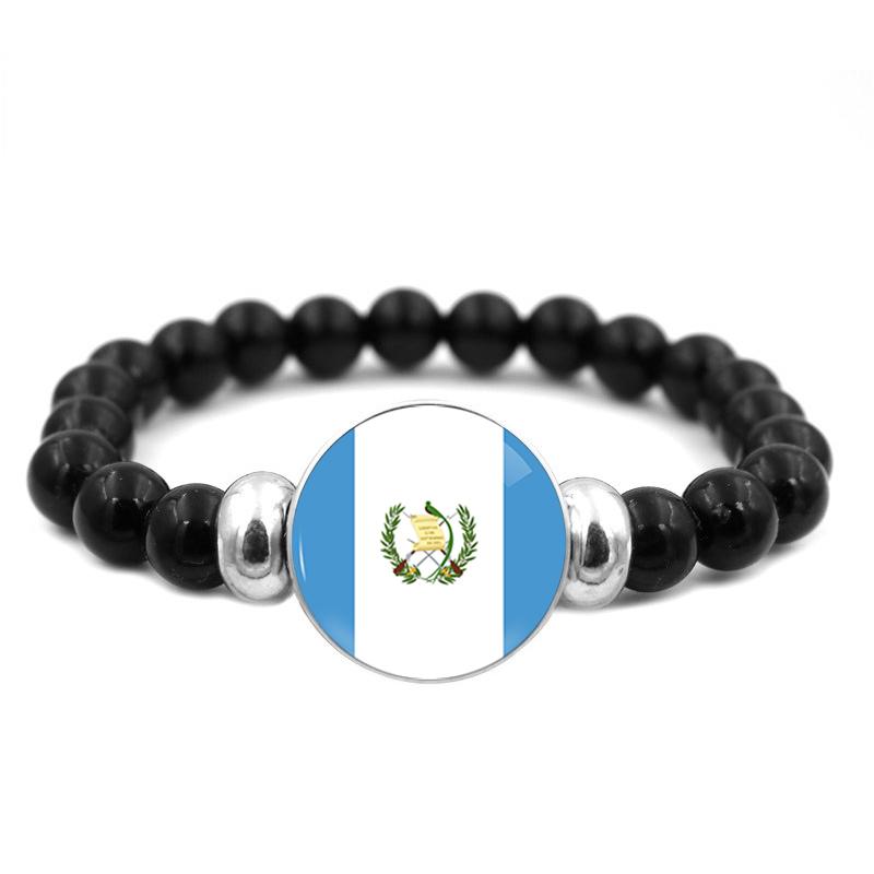 287 Länder Nationalflagge Druckknopf Elastisches Band Perlen Länderflagge Unabhängigkeitstag Perlen Schmuck Perlenarmband