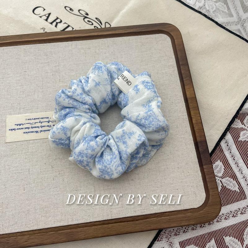 Scrunchie Multi Styles Floral Plaid Soft Fabric Minimalist Versatile Women Hair Tie Hair Accessories