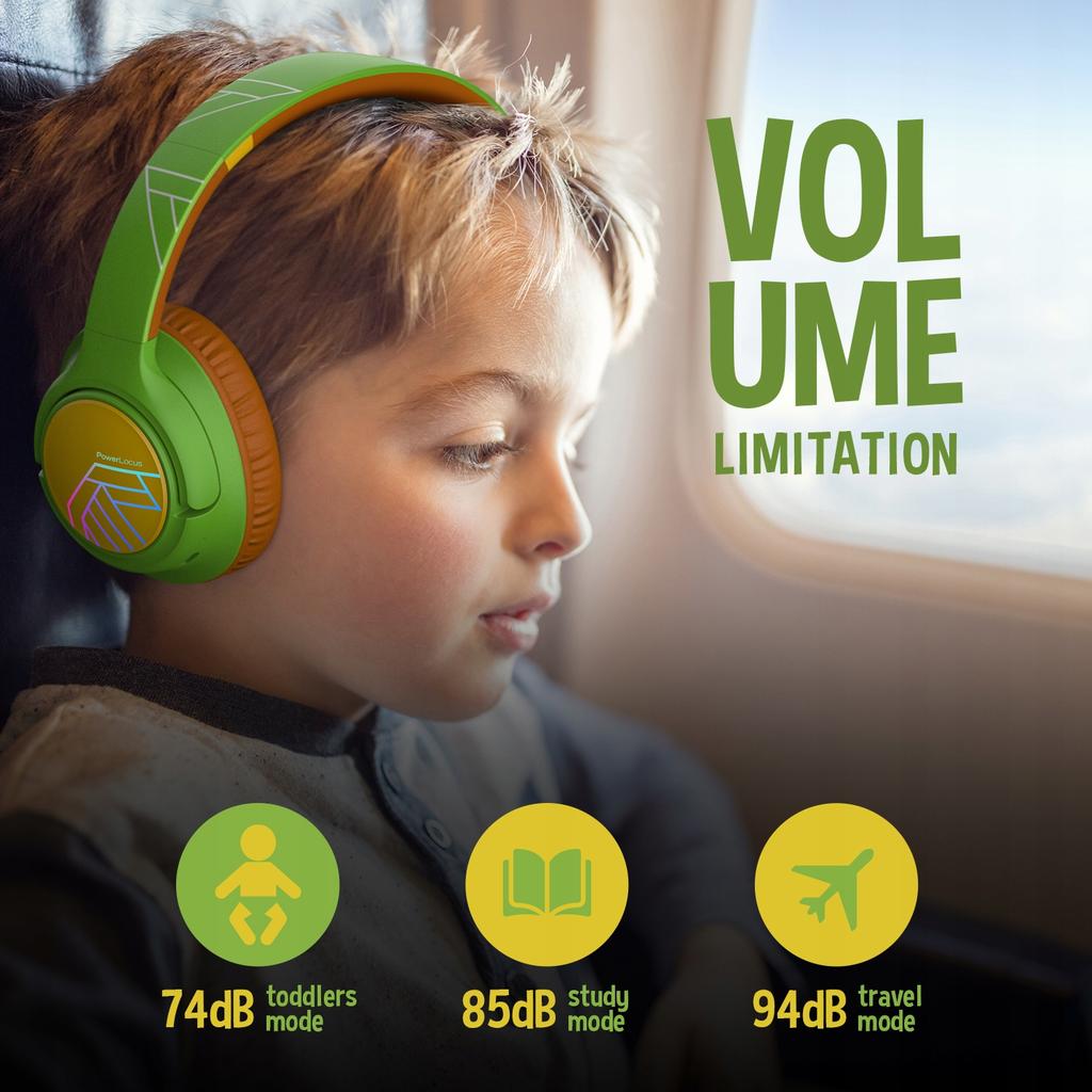 PowerLocus Bobo Turtle Wireless LED AUX Headphones for Kids