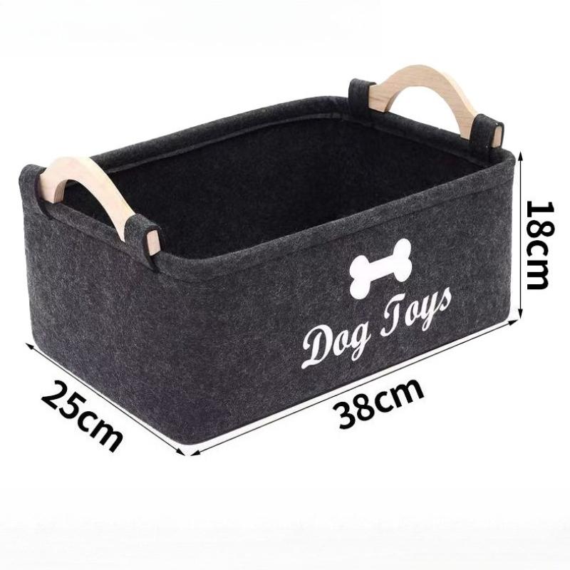 

Felt Pet Toy Organizer Box with Handles Storage Basket For Organizing Toys, Leashes, Clothes Home Storage Box