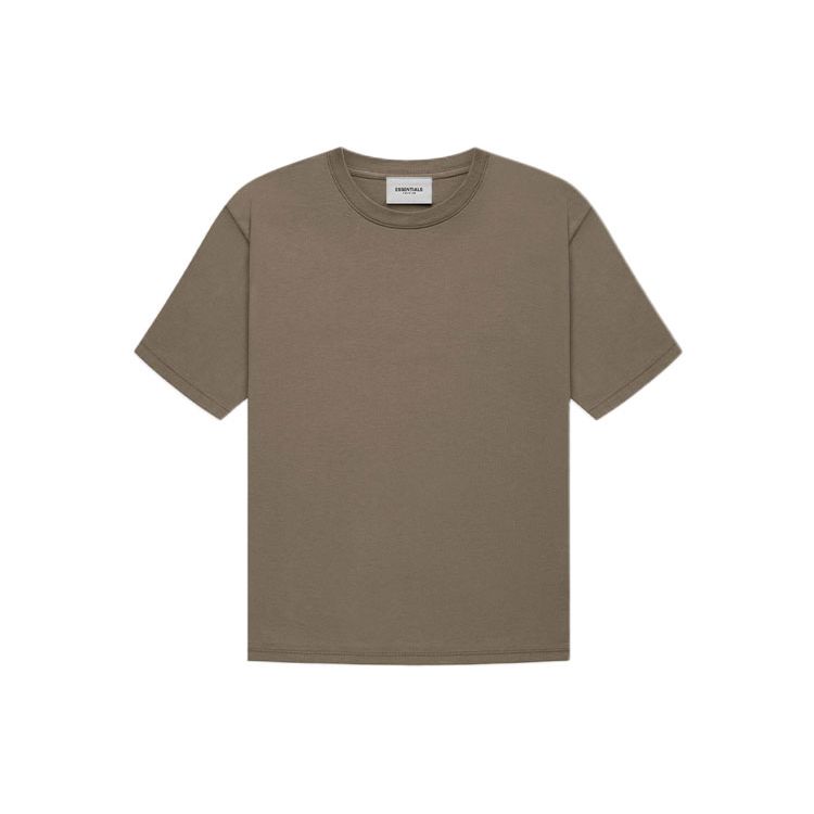 Fear of God Essentials FW21 Harvest Solid Color Letter Print Crew Neck Short Sleeve T-Shirt Unisex Tops Wheat-Brown FOG-FW21-008