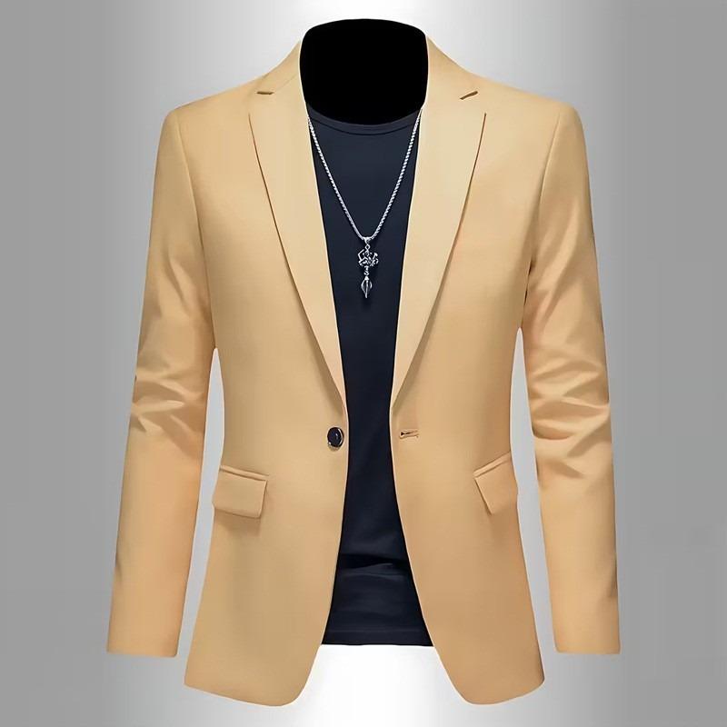 Men Slim Fit Single Breasted Solid Color Long Sleeve Casual Blazer