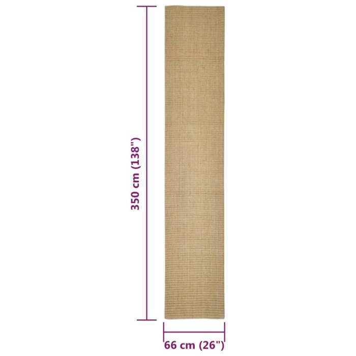 VidaXL Tapis Sisal naturel 66x350 cm 136303