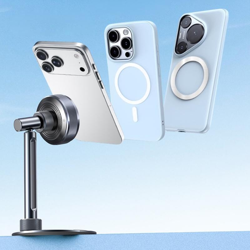 15W Wireless Fast Charging Stand Bracket for Phone 17 16 Aluminum Construction Desktop 360 Degree Rotating Phone Stand