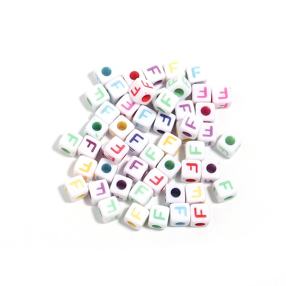 100pcs/lot  A-Z Acrylic Letter Bead Square Loose Spacer Alphabet Beads for DIY Bracelet Necklace Jewelry Making Supplies
