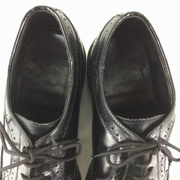 USED/80s-90s Vintage Made in USA Full Brogue Long Wingtip Shoes Black size 10.5D/B 28.0-28.5 Men's
