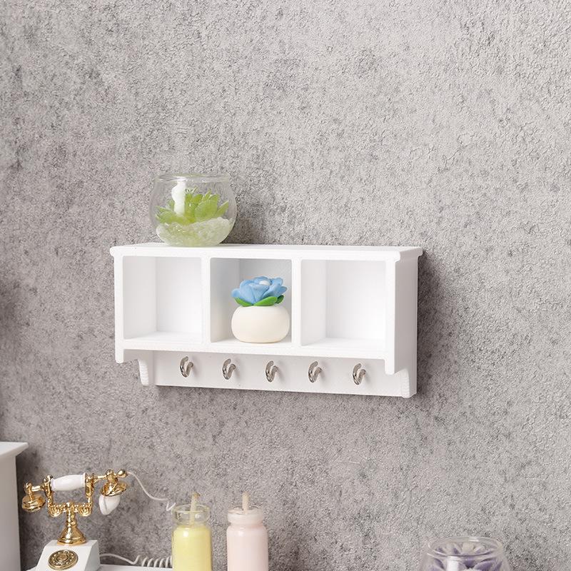 Miniature Wall Storage Rack 1/12 Scale Dollhouse Micro Landscape Food Play Model Doll House Decor
