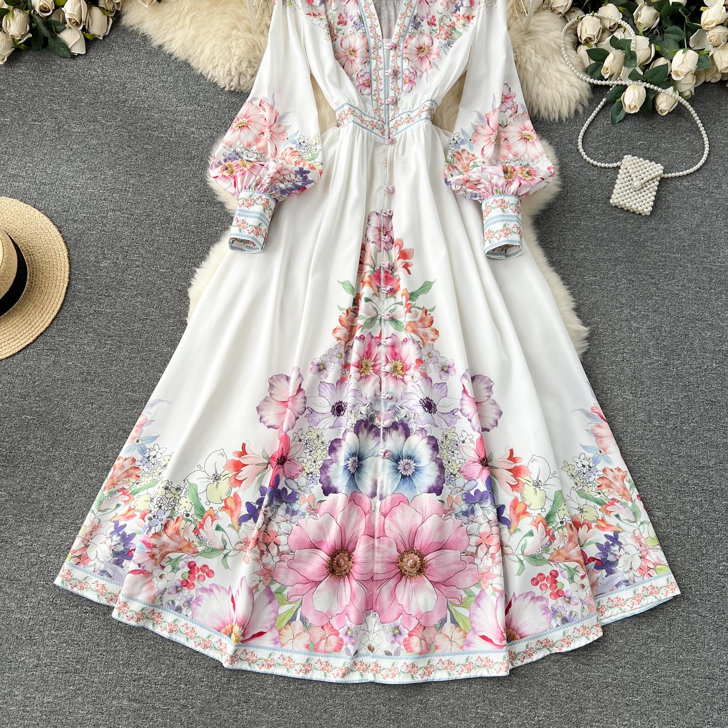 Весеннее вечернее платье с французским принтом для женщин — фото 21