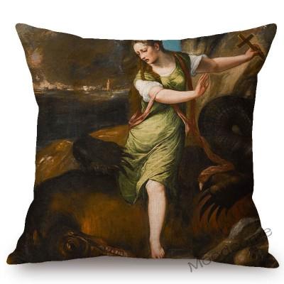 Neoclassic Italian Renaissance Titian Christian Bible Theme Painting Venus Home Decor Sofa Pillow Case Vintage Art Cushion Cover