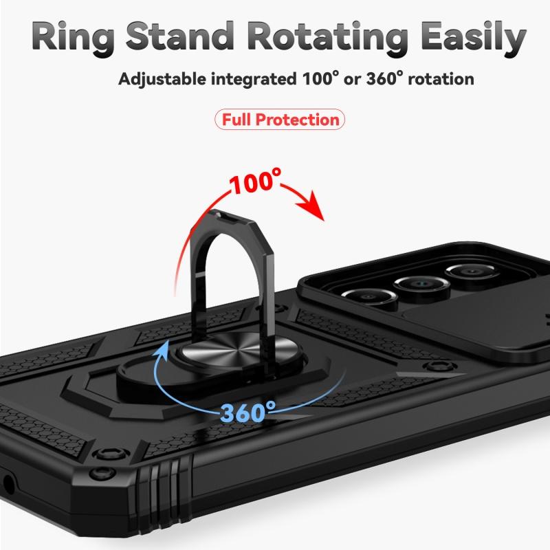 For Samsung Galaxy A16 5G Case Slide Camera Shockproof Armor Phone Case For Galaxy A16 A 16 Magnetic Ring Stand Back Cover