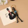 New Creative PU Guitar Pendant Access Card Bag Accessories Beaded Keychain Small Gifts Car Hanging Accessories
