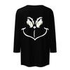 3/4 Sleeve Tops For Women T-Shirt Casual Christmas Print Tops T Shirt Round Neck Pullover Blouse