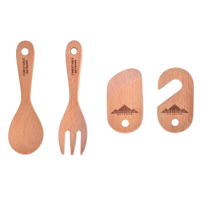 

FORESTABLE forestable mini cutlery set of 4 wooden natural wood outdoor camp