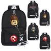 Mochila Roblox em Tecido Oxford Estampado Com Design Único de Corrente Para Estudantes