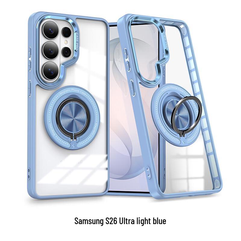 CAXITON Samsung S26 Ultra Transparent Magnetic Ring Holder Phone Case