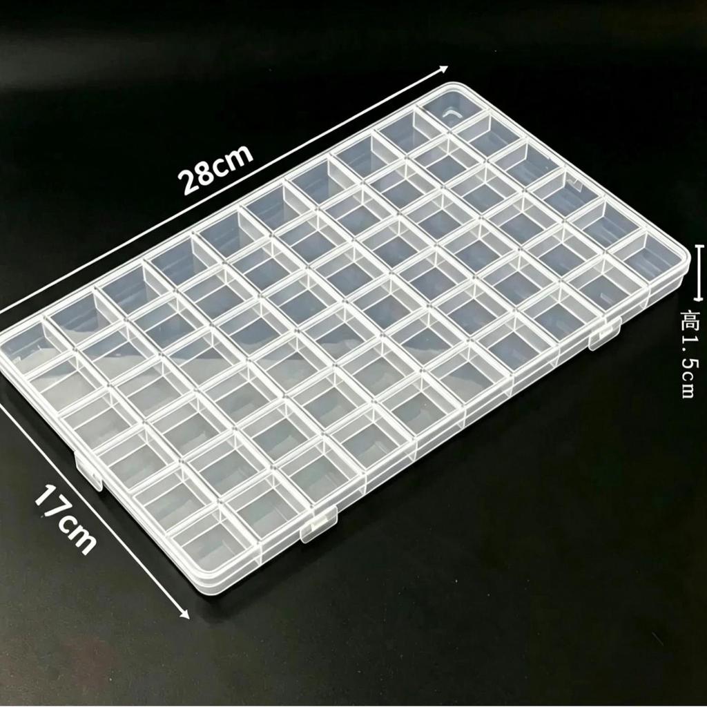 Scatola portaoggetti in plastica trasparente a 24 scomparti per nail art, strass, perline e accessori per gioielli