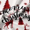 3pcs Christmas Duvet Cover Set - Festive Reindeer &Tree Design Red Grid Checkered Pattern Christmas Bedding | Christmas Gift