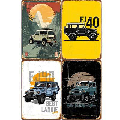 Klassiker Auto FJ40 Serie Bester Land Cruiser 4x4 Retro Poster Metallschild Garage Club Innenraum Wanddekor Blech Custom Haus Deko