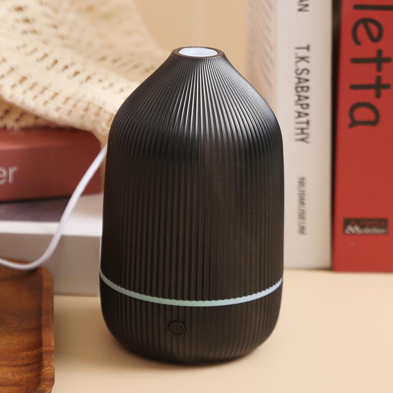 Wood Grain Seven-Color LED Aroma Diffuser & Humidifier for Home & Desktop