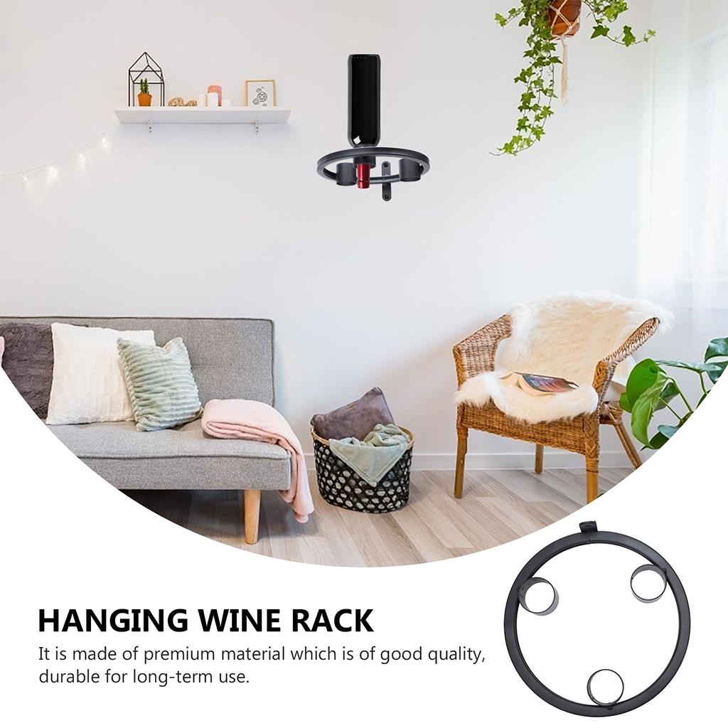 Buy European Style Wall Mount Round Metal Wine Rack Iron Beverages Liquor Bottle Holder Hanging