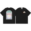 T-shirt Imprimé Casablanca Hommes Femmes Coupe Ample Manches Courtes Haut Décontracté