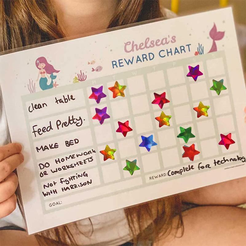 30/10Sheets Star Dot Heart Stickers Kids Birthday Party Favors Glitter Adhesive Sticker Reward Chart Labels Gift DIY Decoration