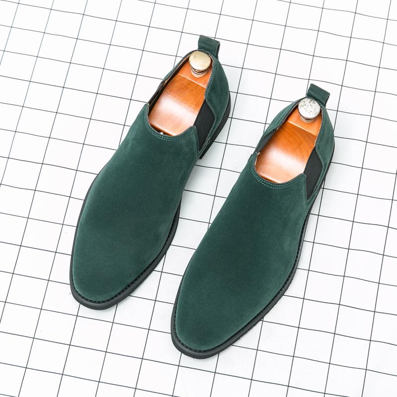 Fashion Men Retro Loafers with Pointed Frosted Surface for Business Office Formal Wear Gentlemen Banquet Shoes Sizes 38-48 Men Shoes