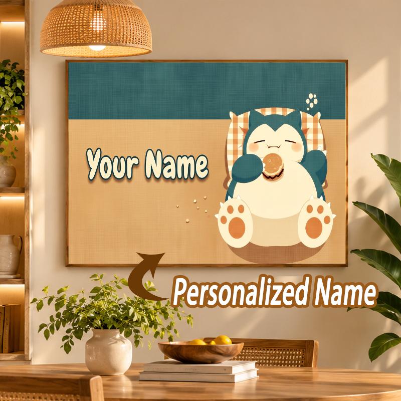 Snorlax Custom Name Diamond Painting Personalized 5D Full Drill DIY Diamond Art Home Decor